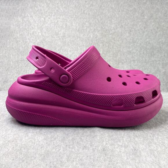 Crocs Womens 10 Mens 8 Classic Crush Platform Clog Fuchsia Pink - Picture 1 of 9